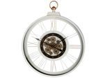 Wanduhr GILDE "Wanduhr rund Kello weiß H. 73 cm", silber (weiß), B:60cm H:73cm T:8cm, Wanduhren, Wanduhr
