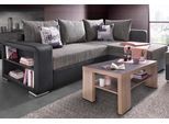 Ecksofa COLLECTION AB "John L-Form, B: 226 cm", schwarz (schwarz, grau), B:226cm H:85cm T:160cm, Zierkissen: 100% Polyester;Struktur (100% Polyester);Kunstleder SOFTLUX / Struktur (80% Polyester; 20% Polyacryl);Microfaser PRIMABELLE (100% Polyester) / Struktur (100% Polyester), Sofas, Ecksofa, Bettfunktion, Bettkasten, Regalelement & 2 Zierkissen, Federkern