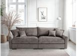 Big-Sofa HOME AFFAIRE "Finca XL, B: 190 cm", taupe, B:190cm T:123cm, 100% Polyester, Sofas, Big-Sofa, 4 Zierkissen, Mega-Sofa, in Cord oder Chenille-Struktur, Federkern