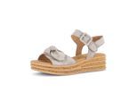 Plateausandaletten GABOR "Plateau Sandale", Damen, Gr. 43, beige (grün), Schuhe