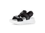 Plateausandaletten GABOR "Plateau Sandale", Damen, Gr. 37, schwarz-weiß (schwarz), Schuhe