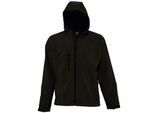 SOLS Heren Replay Soft Shell Jas met capuchon (Zwart)