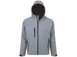 SOLS Heren Replay Soft Shell Jas met capuchon (Grijze Melange)