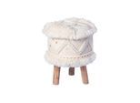 Hocker Bohist Creme Makramee