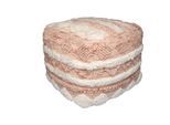 Pouf Bohist Creme, Rosa Makramee
