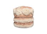 Pouf Bohist Creme, Rosa Makramee