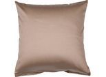 Kissenbezug JANINE "Colors Mako Satin", grau (taupe), B:80cm L:80cm, Mako-Satin, Mako-Satin, Kissenbezüge, Kissenbezug, mit Reißverschluss, uni Kissenhülle, feinfädig, 100% Baumwolle