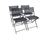 Gartenstuhl VCM "4-tlg. Gartenstuhl Balkonstuhl Klappstuhl Sumila", schwarz, B:45cm T:46cm, Obermaterial: 80% Textilmaterial TEXMAT. 20% Metall MT., Stühle, Gartenstuhl