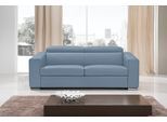 Schlafsofa EGOITALIANO "Cabiria, Design und super Sitz- und Liegekomfort", blau (himmelblau), B:226cm H:97cm T:103cm, Leder »BULL« (echtes Rindsleder). Geschliffenes, pigmentiertes und behandeltes Rindsleder mit einer Dicke von 1, 3-1, 5 mm. Dieses Leder zeigt eine ziemlich weiche Hand mit einem halb undurchsichtigen Aussehen. Es handelt sich um ein geschütztes Leder. Eine leichte Deckschicht schü