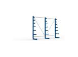 Meta Langgutregal System ATLAS ST einseitig 3 Ständer Enzianblau 2000 x 500 x 2700mm + 500 mm bis 150 mm (20097843)