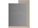 Garderobenspiegel HOME AFFAIRE "Luminara", cashmere (beige), eiche, B:65cm H:83,5cm T:26cm, Floatglas, Holzwerkstoff, MDF, Spiegel, Garderobenspiegel, Flurspiegel mit Ablage und eleganter Rillenoptik - (B/T/H) 65/26/84 cm