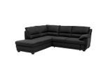 Livetastic , Anthrazit , Textil , Ottomane links, L-Form , 246x225 cm , Made in EU , seitenverkehrt erhältlich, Rücken echt , Wohnzimmer, Sofas & Couches, Schlafsofas, Ecksofas mit Schlaffunktion