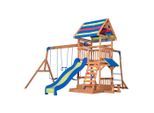 Möbelix , Blau, Braun, Grün, Rot , Holz , Zeder , massiv , 429.3x299.7x136.9 cm , EN 71 , Spielwaren, Outdoorspielzeug, Spieltürme