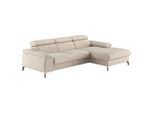 Livetastic , Beige , Textil , Ottomane rechts, L-Form , 244x166 cm , Made in EU , Stoffauswahl, Liegefunktion, Rücken echt, Armteil links ,