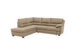 Livetastic , Sandfarben , Textil , Ottomane links, L-Form , 246x225 cm , Made in EU , seitenverkehrt erhältlich, Rücken echt , Wohnzimmer, Sofas & Couches, Schlafsofas, Ecksofas mit Schlaffunktion