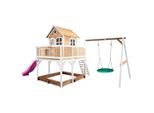 Möbelix , Braun, Lila, Weiß , Holz , Hemlocktanne , 613x291x277 cm , EN 71, CE, FSC 100% , Spielwaren, Outdoorspielzeug, Spieltürme