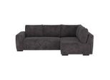 Mid.you , Schwarz , Textil , seitenverkehrt montierbar, L-Form , 252x170 cm , Liegefunktion ,