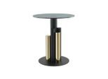 Kayoom , Grau, Goldfarben , Metall, Glas , rund , 46x52x46 cm , einfacher Aufbau ,