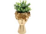 Dekovase KARE DESIGN "Deko Vase Flowercrown Gold 20cm", gold (goldfarben), B:19,2cm H:30,5cm T:19,8cm, Vasen