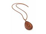 Lange Kette "Wood", Damen, Gr. onesize, Metall, rosa (braun), COLLEZIONE ALESSANDRO, Basic, Halsketten, mit Ornamenten und Holz