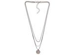 Kette mit Anhänger FIRETTI "Schmuck Geschenk Layering Kette mit kreisförmigen Anhänger", grau (metallfarben), Halsketten, Damen, Metall, L: 45