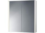 Spiegelschrank JOKEY "CantALU", grau (aluminium), B:67cm H:73,5cm T:16cm, Aluminium, Schränke, Spiegelschrank Spiegelschrank ohne Beleuchtung, alu, 67 cm Breite