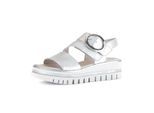 Plateausandaletten GABOR "Plateau Sandale", Damen, Gr. 40, silber, Schuhe