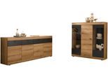 Wohnwand HOME AFFAIRE "Soleto, zeitlose Anbauwand, Komplettset im modernen Stil", braun (eiche evoke), Kastenmöbel-Sets, Wohnwand, enthält Sideboard und Highboard