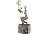 Skulptur GILDE "Skulptur Person Flying Hearts", braun (bronzefarben), B:10cm H:24cm T:7cm, Kunstharz, Dekofiguren, Skulptur