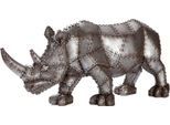 Skulptur GILDE "Figur Nashorn Rhino", grau, B:52cm H:24cm T:16cm, Kunstharz, Dekofiguren, Skulptur