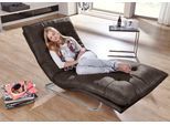 Relaxliege W.SCHILLIG "daily dreams", braun (mocca s37), B:75cm H:91cm T:170cm, Stoff S37 (100% Polyester), Sofas, Relaxliege, in Waffelkissen-Optik, wahlweise mit Motor, Freischwingergestell