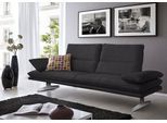 2,5-Sitzer W.SCHILLIG "broadway Designsofa mit hohem Sitzkomfort", grau (anthrazit s37), B:236cm H:94cm T:96cm, Stoff S37 (100% Polyester): Luxus-Microfaser in Lederoptik, Sofas, 2 5-Sitzer, Sitztiefenverstellung, Kopfteil- & Seitenteilverstellung, Breite 236cm