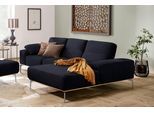 Ecksofa W.SCHILLIG "run, Designsofa mit tollem Sitzkomfort, L-Form", blau (dunkelblau w82), B:279cm H:88cm T:178cm, Longlife Xtra-Leder Z73: Naturwalkleder der Luxusklasse aus den erlesensten Rohhäuten. Hautstärke 1, 1 – 1, 3 mm;ROHLEDER Jacquard-Flachgewebe Q2 W60 (63% Polyester, 37% Polyacryl);ROHLEDER Chenille-Flachgewebe Q2 W77 (68% Polyacryl, 32% Polyester);Stoff S37 (100% Polyester), Sofas,
