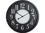 Wanduhr GILDE "Wanduhr rund Chicago", schwarz, B:60cm H:60cm, Wanduhren, Wanduhr