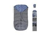 Cangaroo Fußsack Cuddle, für Kinderwagen Thermofleece wasserdicht Reißverschluss dunkelblau