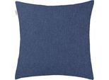 Dekokissen ESPRIT "Harp Structure, Wendekissenhülle ohne Füllung, 1 Stück", blau (dunkelblau, unifarben), B:45cm L:45cm, Obermaterial: 100% Polyester, Dekokissen_Sitzkissen_Kissenhüllen, Dekokissen, in Flanelloptik