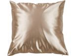 Dekokissen DONE. "Cosmo", beige (champagner, unifarben), B:50cm L:50cm, Obermaterial: 50% Polyamid, 50% Polyurethan, Dekokissen_Sitzkissen_Kissenhüllen, Futuristisch schimmernder Stoff