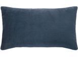 Dekokissen PAD "Elegance", blau (marine, unifarben), B:25cm H:2cm L:50cm, Polyester, Dekokissen_Sitzkissen_Kissenhüllen, Design als Basic, aus Samt, elegante Optik
