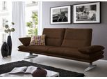 2,5-Sitzer W.SCHILLIG "broadway Designsofa mit hohem Sitzkomfort", braun (chocolate s37), B:236cm H:94cm T:96cm, Stoff S37 (100% Polyester): Luxus-Microfaser in Lederoptik, Sofas, Sitztiefenverstellung, Kopfteil- & Seitenteilverstellung, Breite 236cm