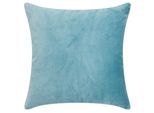 Dekokissen PAD "Elegance", blau (aqua, unifarben), B:40cm H:2cm L:40cm, Polyester, Dekokissen_Sitzkissen_Kissenhüllen, Design als Basic, aus Samt, elegante Optik