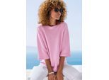 Kurzarmpullover VIVANCE, Damen, Gr. 44/46, rosé, Strick, Obermaterial: 74% Polyacryl, 24% Polyamid, 2% Elasthan, unifarben, figurumspielend hüftlang, Rundhals, Raglanärmel, Pullover, mit weiten Ärmeln, lockere Passform, Strickpullover, Basic, casual