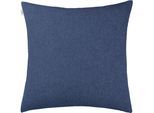 Dekokissen ESPRIT "Harp Structure, Wendekissenhülle ohne Füllung, 1 Stück", blau (dunkelblau, unifarben), B:60cm L:60cm, Obermaterial: 100% Polyester, Dekokissen_Sitzkissen_Kissenhüllen, in Flanelloptik