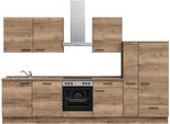 Küchenzeile NOBILIA "Structura I", NEU: individuell anpassbar mit gratis Profi-Beratung", braun (küche: braun, korpus: eiche havanna nachbildung, arbeitsplatte: eiche havanna nachbildung), B:330,3cm H:216,6cm T:60cm, Komplettküchen-Sets, Küchenzeile, vormontiert, Breite 330 cm, Ausrichtung wählbar, wahlw. mit E-Geräten