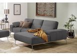 Ecksofa W.SCHILLIG "run, Designsofa mit tollem Sitzkomfort, L-Form", grau (grau w82), B:279cm H:88cm T:178cm, Longlife Xtra-Leder Z73: Naturwalkleder der Luxusklasse aus den erlesensten Rohhäuten. Hautstärke 1, 1 – 1, 3 mm;ROHLEDER Jacquard-Flachgewebe Q2 W60 (63% Polyester, 37% Polyacryl);ROHLEDER Chenille-Flachgewebe Q2 W77 (68% Polyacryl, 32% Polyester);Stoff S37 (100% Polyester), Sofas, Ecksof
