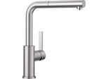 Küchenarmatur BLANCO "LANORA-S", edelstahl gebürstet, B:26cm H:30cm T:10cm, Armaturen, mit Ausziehbrause