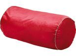 Dekokissen PAD "Elegance", rot (rot, unifarben), B:15cm H:2cm L:50cm Ø:15cm, Polyester, Dekokissen_Sitzkissen_Kissenhüllen, Design als Basic, aus Samt, elegante Optik
