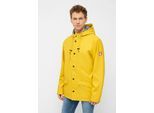 Regenjacke DERBE "Passby", Herren, Gr. L, bunt (gelb navy), Obermaterial: 100% Polyester. Futter: 100% Baumwolle. Ärmelfutter: 100% Polyester, normal, Jacken Regenjacke, Wasserabweisend, winddicht, gestreiftes Innenfutter
