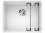 Granitspüle BLANCO "ETAGON 500-F", weiß, B:43cm H:21cm T:53cm, Verbundwerkstoff, Küchenspülen, inklusive 2 Gratis ETAGON-Schienen aus Edelstahl