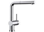 Küchenarmatur BLANCO "LINUS-S-F", grau (chrom), B:11cm H:28,4cm T:26,6cm, Messing, Armaturen, Hochdruck, mit ausziehbarem Auslauf
