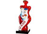 Skulptur GILDE "Figur Frau Femme", rot, weiß, B:32cm H:71cm T:25cm, Kunstharz, Dekofiguren